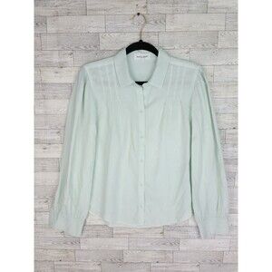 Womens Bella Dahl Long Sleeves Button Down Blouse Aqua Size Medium M Top